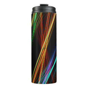 Die Linien strahlen Hintergrundlicht Thermosbecher