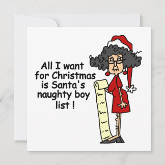 Die Liste der schüchternen Jungen des Weihnachtsma Feiertagskarte