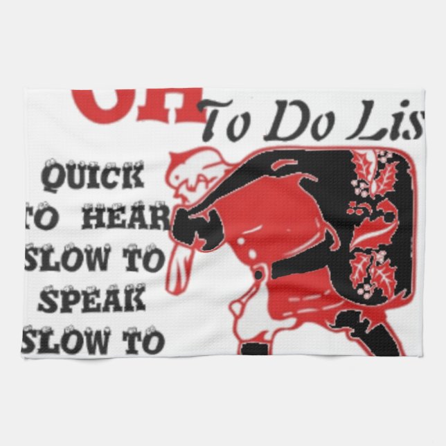 Die Liste des Weihnachtsmanns. Geschirrtuch (Horizontal)