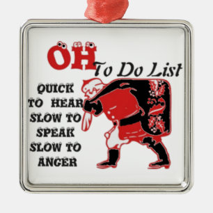 Die Liste des Weihnachtsmanns. Silbernes Ornament