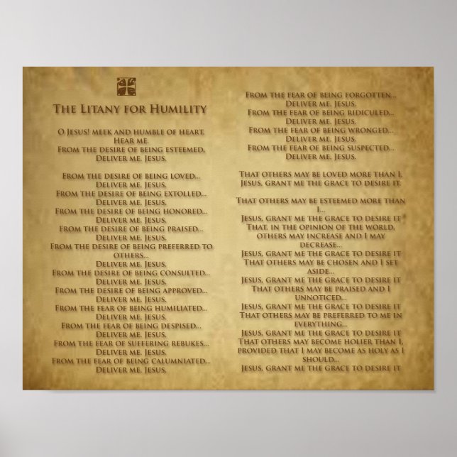 Die Litanei für Demut. Poster (Vorne)