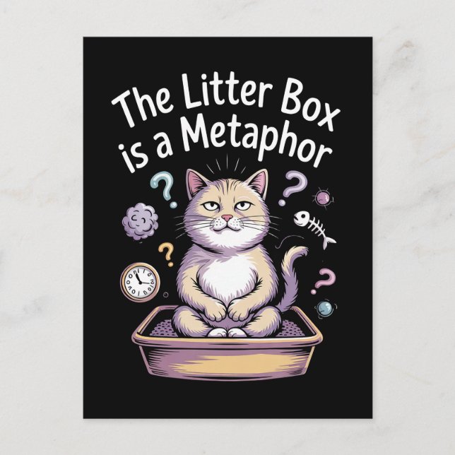 Die Litterbox ist eine Metapher Postkarte (Vorderseite)