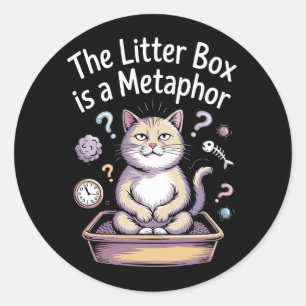 Die Litterbox ist eine Metapher Runder Aufkleber
