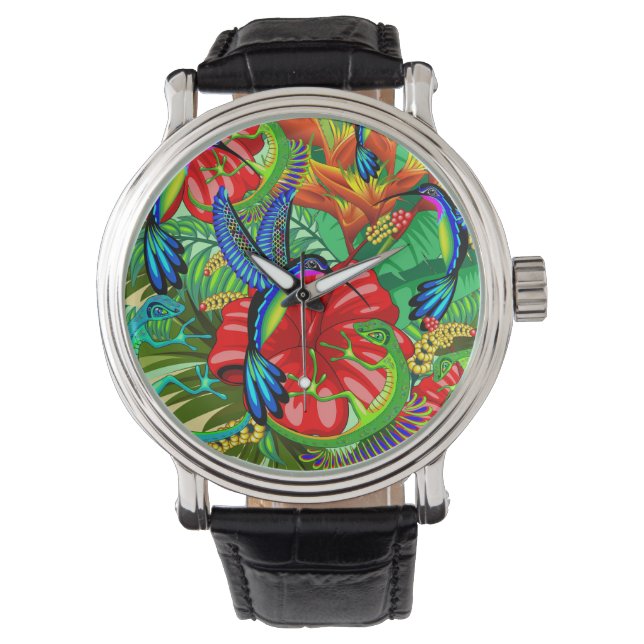 Die Lizard und der Hummingbird Armbanduhr (Vorderseite)