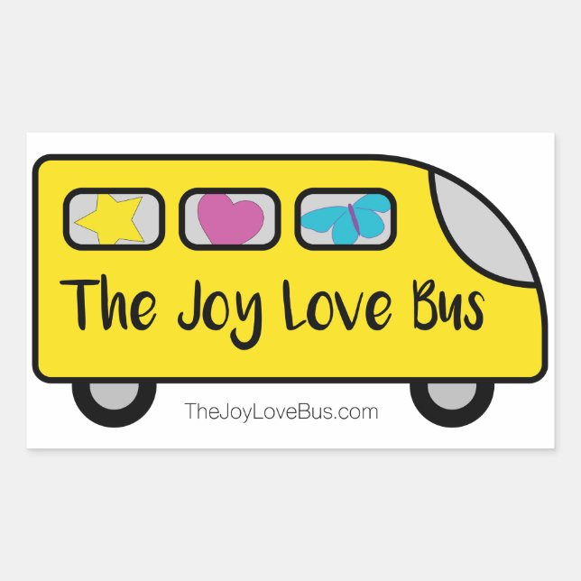 Die Logo-Aufkleber für die Joy-Liebe-Busse Rechteckiger Aufkleber (Vorderseite)