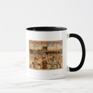 Die London-Fröhlichkeits-Mädchen "Ankunft nach New Tasse