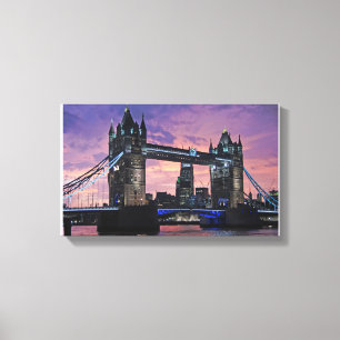 Die London Tower Bridge bei der Abendmalerei Leinwanddruck