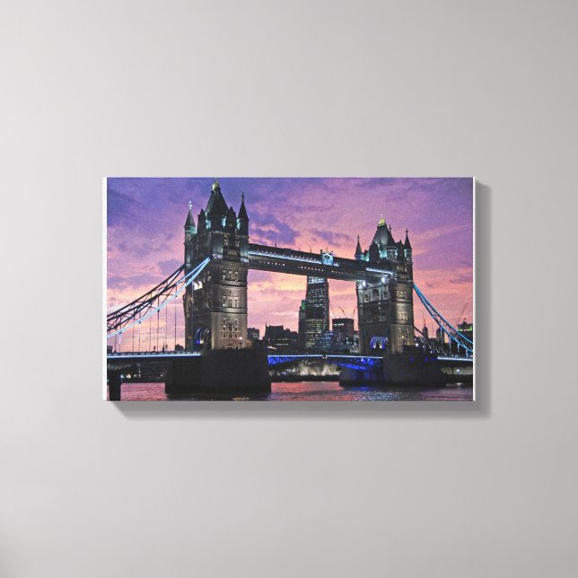 Die London Tower Bridge bei der nächtlichen Malere Leinwanddruck (Vorderseite)