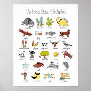 Die Lone Star Alpabet Poster