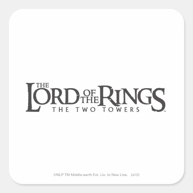 DIE LORD DES RINGS-Horizontallogos Quadratischer Aufkleber (Vorderseite)