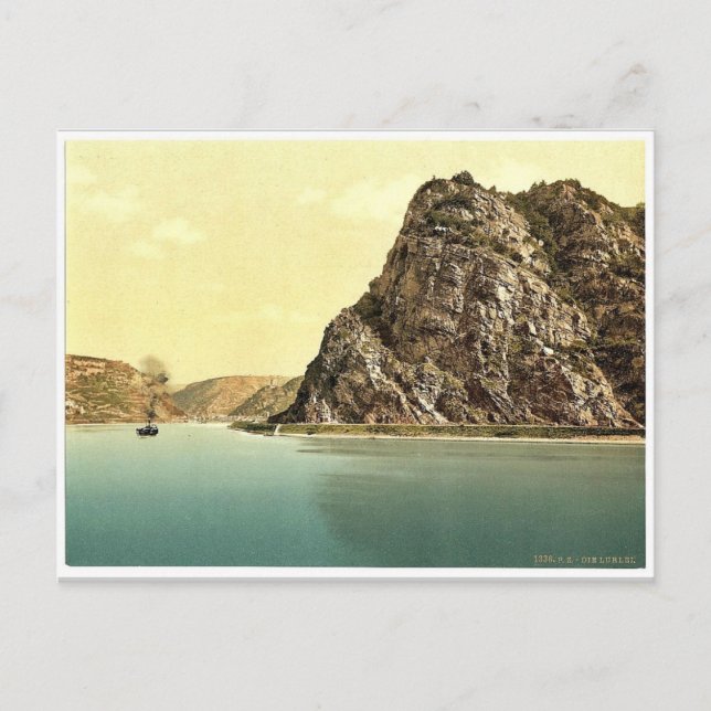 Die Loreli, der Rhein, Deutschland großartige Foto Postkarte (Vorderseite)
