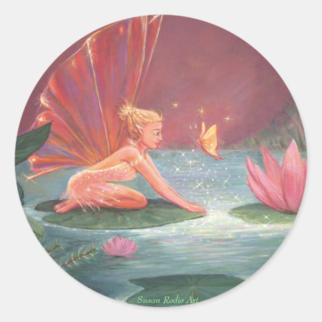 Die Lotus Pond Fairy Runder Aufkleber (Vorderseite)