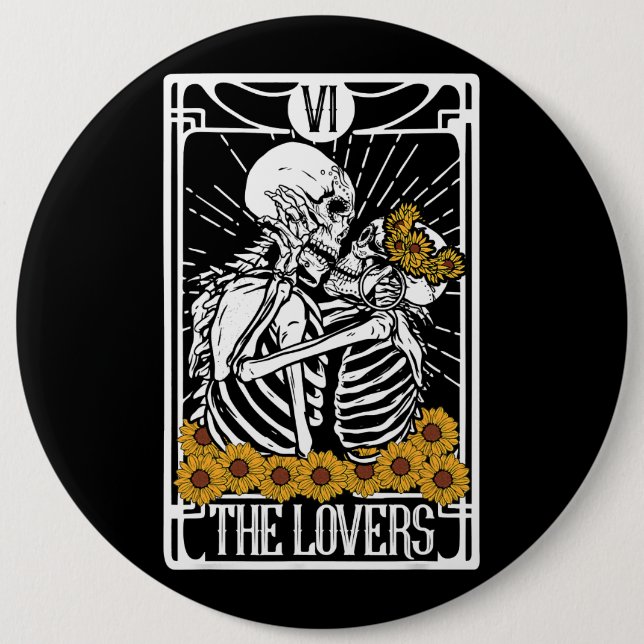 Die Lovers Tarot Card Reading Hexenhalle Button (Vorderseite)