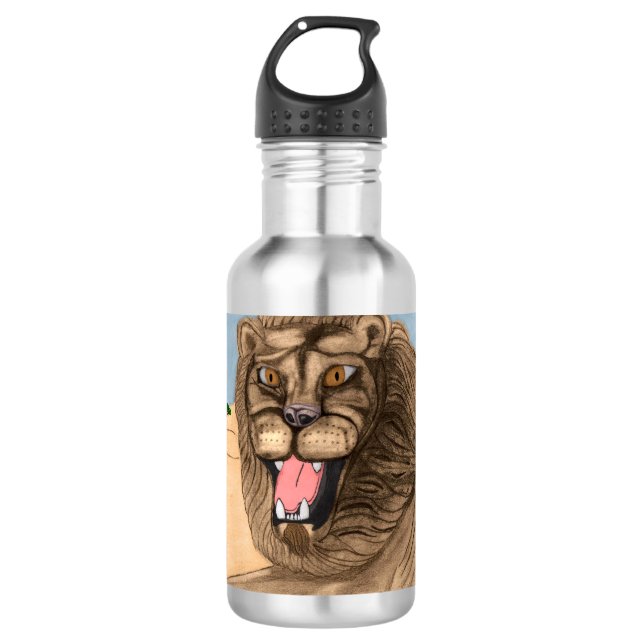 Die Löwen Edelstahlflasche (Vorderseite)