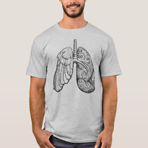 "Die Luft nehmen" - Pisley Lunge mit Flügel T-Shirt