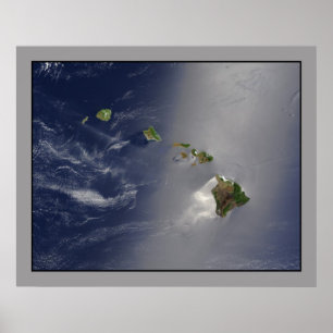 Die Luftaufnahme Hawaii-Archipels Poster