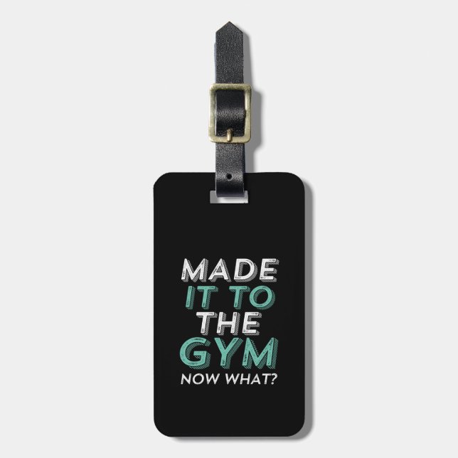 Die lustige Fitness machte es zum Gym, was Gepäckanhänger (Vorderseite vertikal)