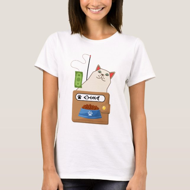 Die lustige Katze, die Geld fischen T-Shirt (Vorderseite)