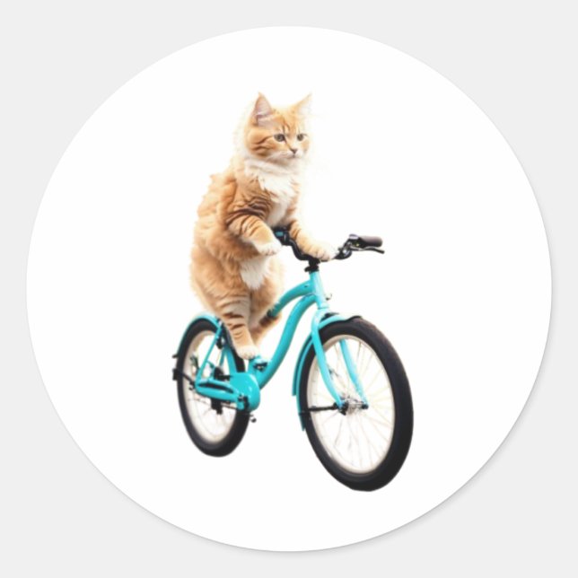 Die lustige Katze Runder Aufkleber (Vorderseite)