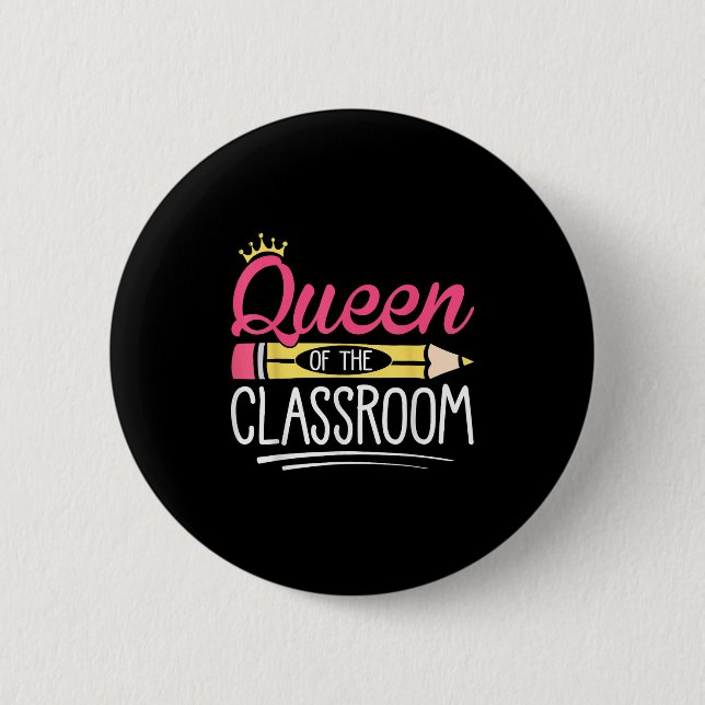 Die lustige Königin der Klassenlehrerin Button (Vorderseite)