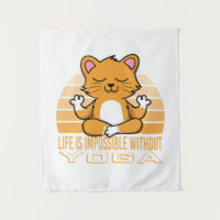 Die lustige niedliche Katze, die Yoga macht.