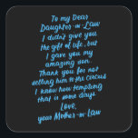 Die lustige Tochter im Jura zu meiner lieben Tocht Quadratischer Aufkleber<br><div class="desc">Die lustige Tochter im Jura zu meiner lieben Tochter im Jura</div>