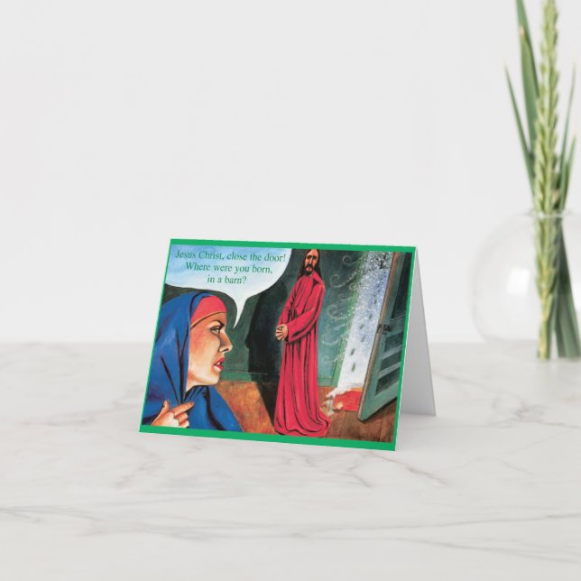 Die lustige Weihnachtskarte - Geboren in einer Sch Karte (Vorderseite)