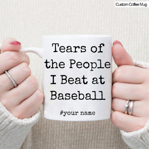 Die lustigen Tränen der Leute, die ich bei Basebal Tasse