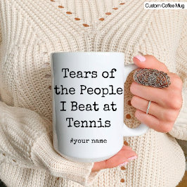 Die lustigen Tränen der Leute, die ich bei Tennis  Tasse