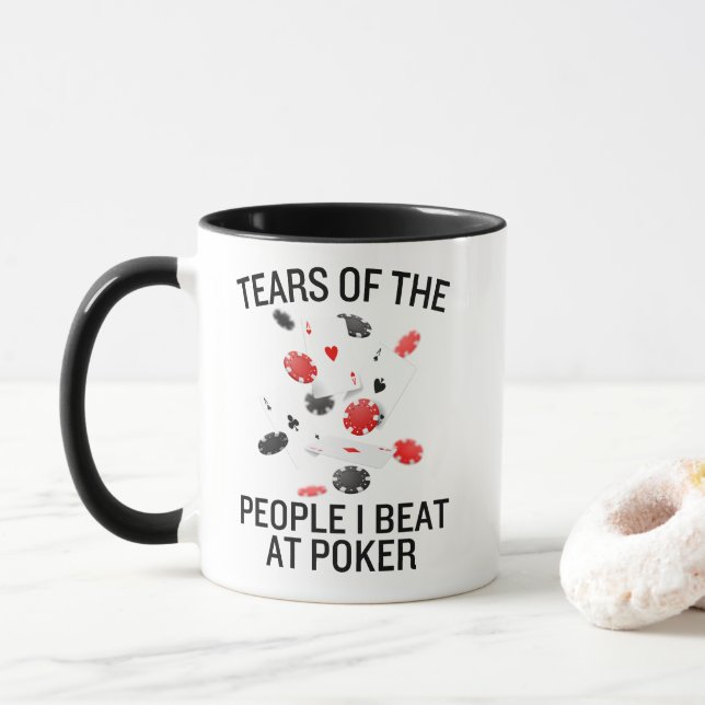 Die lustigen Tränen des Volkes, das ich im Poker s Tasse (Mit Donut)
