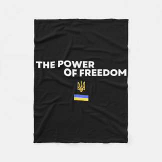 Die Macht der Freiheit Dreizack Ukrainische Flagge Fleecedecke