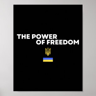 Die Macht der Freiheit Dreizack Ukrainische Flagge Poster