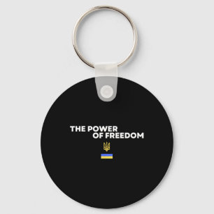 Die Macht der Freiheit Dreizack Ukrainische Flagge Schlüsselanhänger