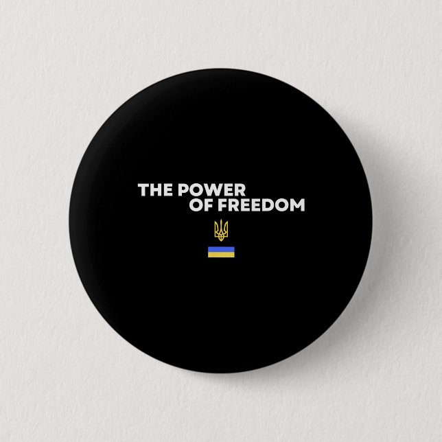 Die Macht der Freiheit Trident Ukrainische Flagge  Button (Vorderseite)