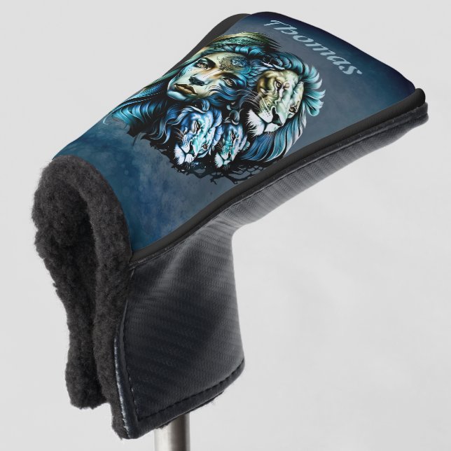 Die mächtige Gegenwart der Löwen Golf Headcover (3/4 Vorderseite)