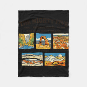 Die mächtigen fünf Utah-Nationalparks Retro-Souven Fleecedecke