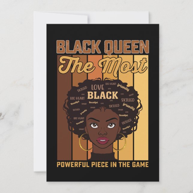 Die mächtigste Melanin Black Girl Einladung (Vorderseite)