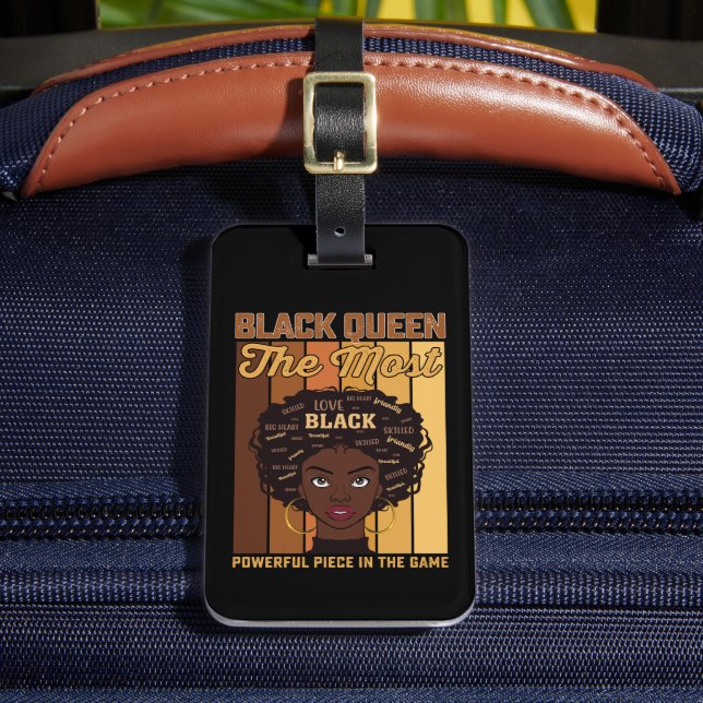 Die mächtigste Melanin Black Girl Gepäckanhänger (Vorderseite Insitu 2)