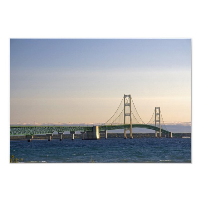 Die Mackinac-Brücke, die über die Straße von 3 Fotodruck (Vorne)