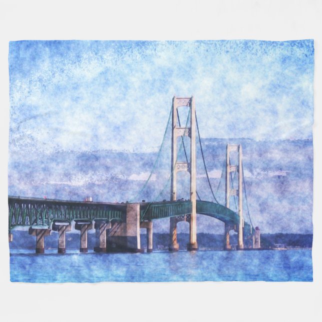 Die Mackinac-Brücke Fleecedecke (Vorderseite (Horizontal))
