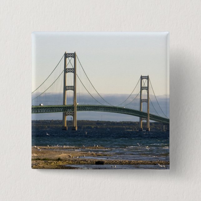 Die Mackinac-Brücke über die Straße 4 Button (Vorderseite)
