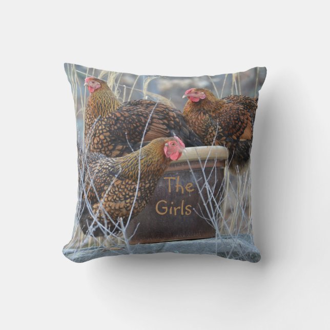 "Die Mädchen-" bequemes Huhn-Kissen Kissen (Vorderseite)