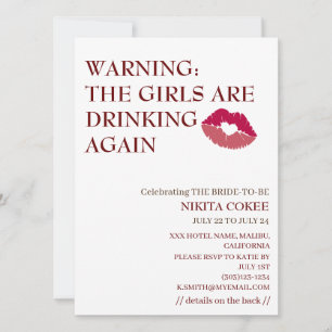 DIE MÄDCHEN TRINKEN WIEDER Bachelorette Wochenende Einladung