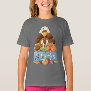 Die Mädchen-Türkei-Erntedank-Feiertags-T - Shirt