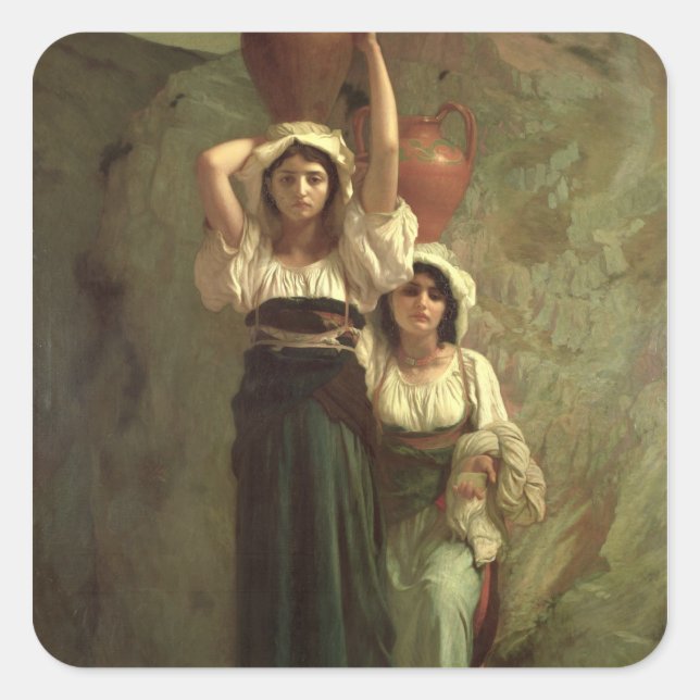 Die Mädchen von Alvito, 1855 Quadratischer Aufkleber (Vorderseite)