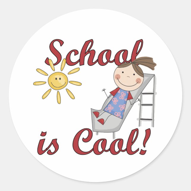 Die Mädchenschule ist Coole Hemden und Geschenke Runder Aufkleber (Vorderseite)