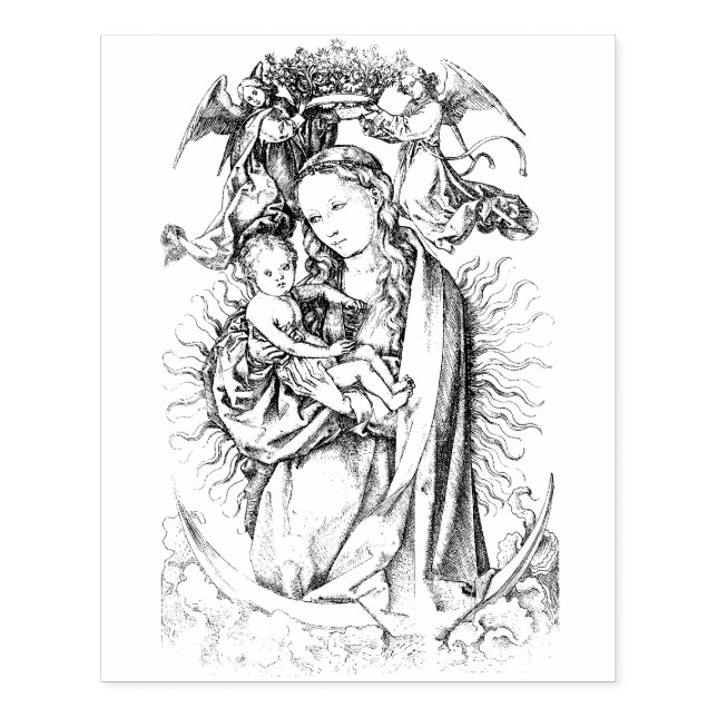 Die Madonna auf der Briefmarke aus Crescent Gummistempel (Prägung)