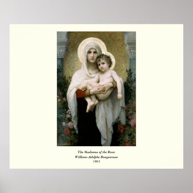 Die Madonna der Rose von Bouguereau (1903) Poster (Vorne)