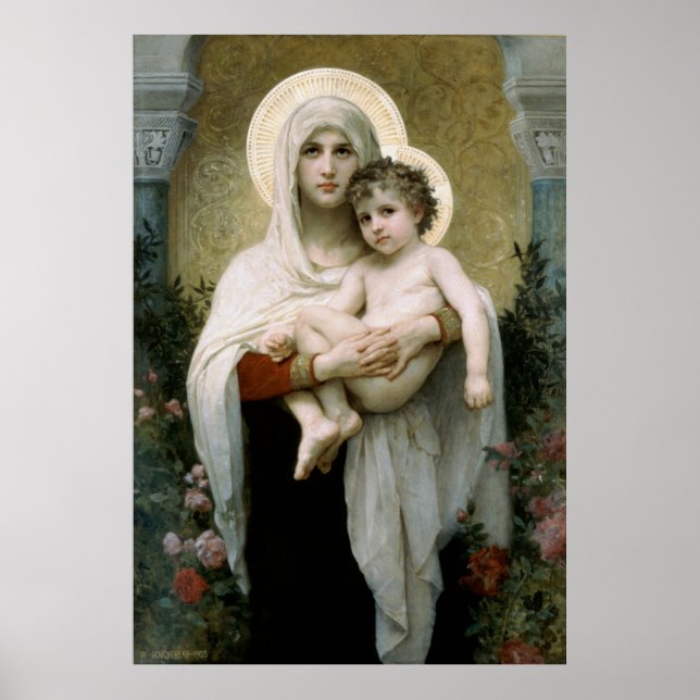 Die Madonna der Rose von Bouguereau (1903) Poster (Vorne)