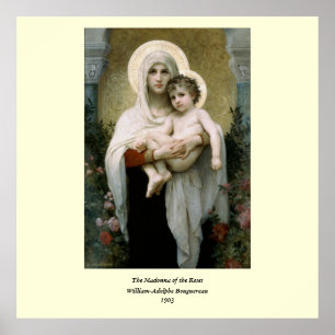 Die Madonna der Rose von Bouguereau (1903) Poster